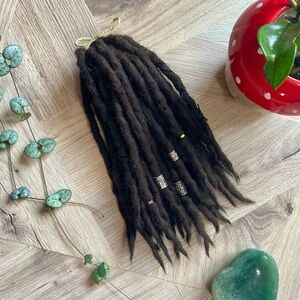 Dark Brown Decorated Dreadlock Extensions
